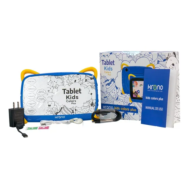 Tablet Para Niños Y Niñas Kids Color Plus 3gbramx32gb Krono Color Azul