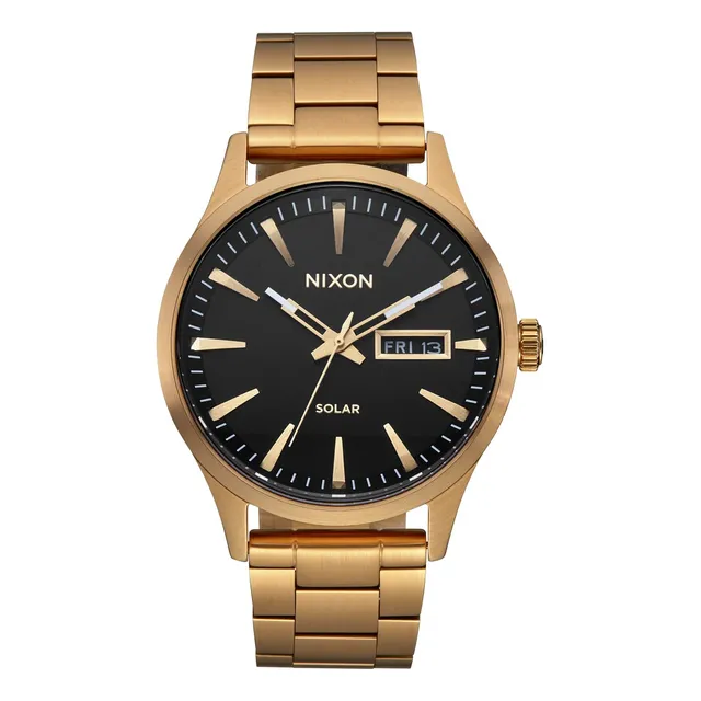 Nixon Sentry Solar A1346 - Todo Oro/black - 100m De X9s4y