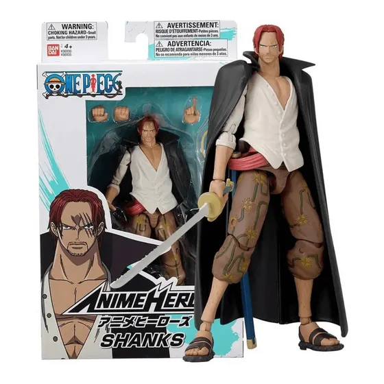 Boneco Articulado Shanks One Piece Anime Heroes, 15 cm