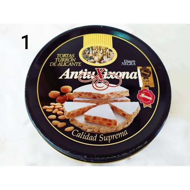 Lata Vacía Torta Turrón  Galletas  Color Negro Usada 