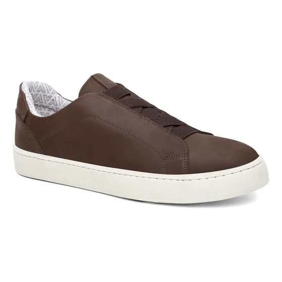 Tênis Casual Masculino Couro Vittal Onix Elástico Marrom