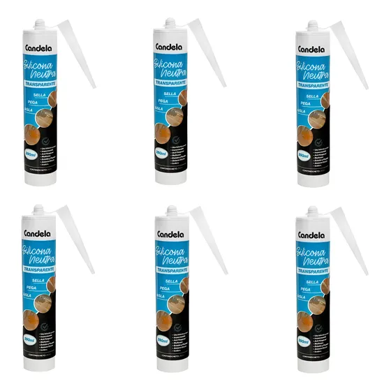 Pack X 6 Silicona Antihongo Neutra 280g Candela