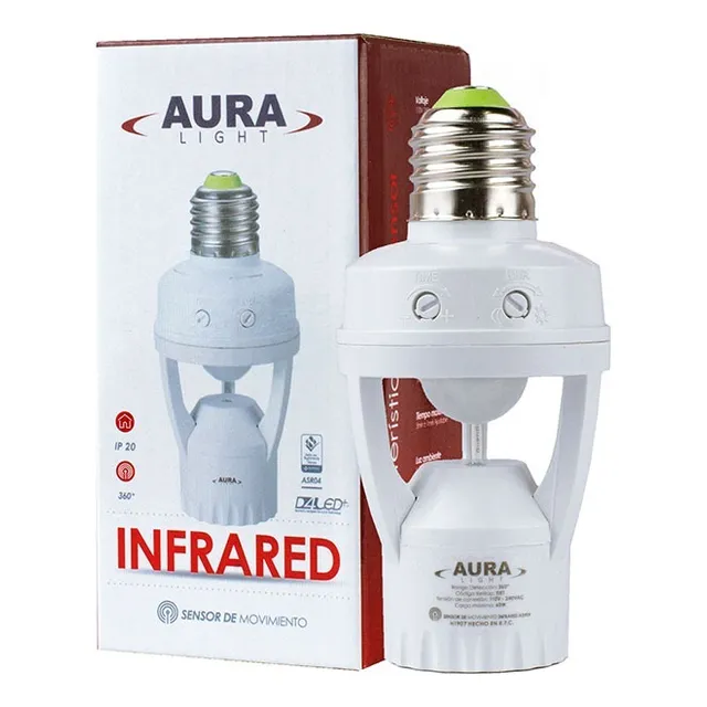Sensor De Movimiento Infrarrojo Porta Bombilla Roseta