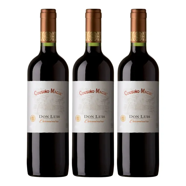 Vinho Don Luis Cousino Macul Carmenere 750 Ml Kit Com 03 Un