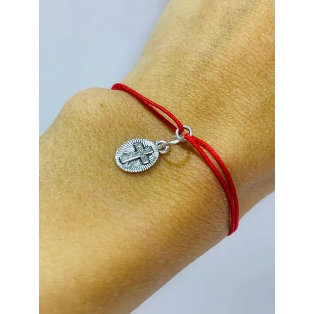 40 Pulseras De Cruz Hilo Rojo