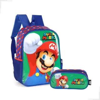 Mochila De Costas Escolar Super Mario Bros Infantil Menino Mochila De Costas Escolar Super Mario Bros Infantil Menino