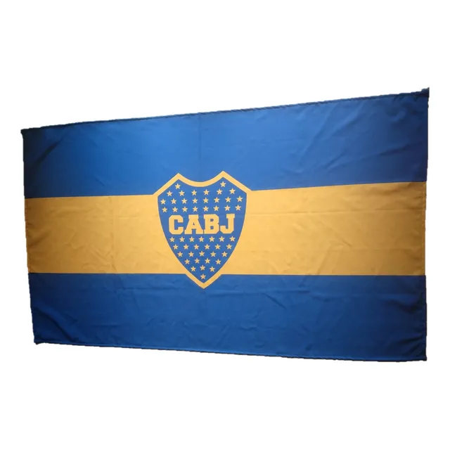 Bandera Boca 3 X 1,5 Con Escudo Y Tiras
