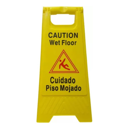 Cartel Señalizador Piso Mojado Tipo Carpa Wet Floor Color Amarillo Cartel Señalizador Piso Mojado Tipo Carpa Wet Floor Color Amarillo