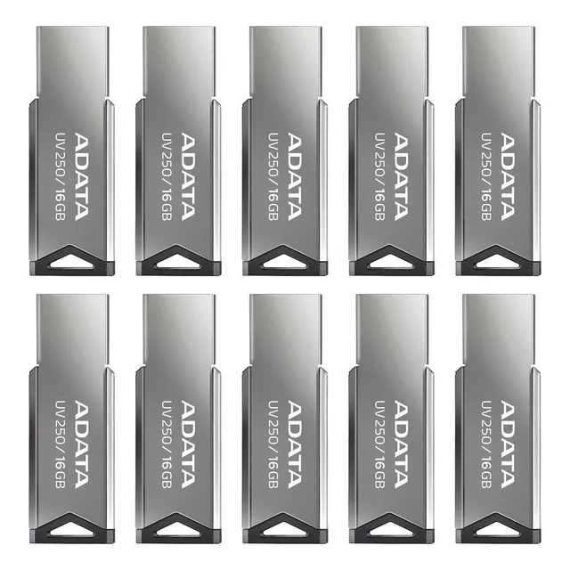 Kit 10 Memoria Usb 16gb Adata Uv250 Auv250-16g-rbk 2.0 