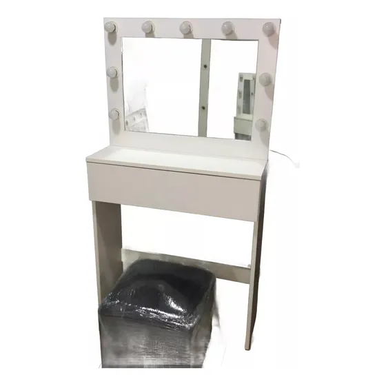 Mesa De Luz Con Patas Maquillador Hollywood 150x80x30 Cm
