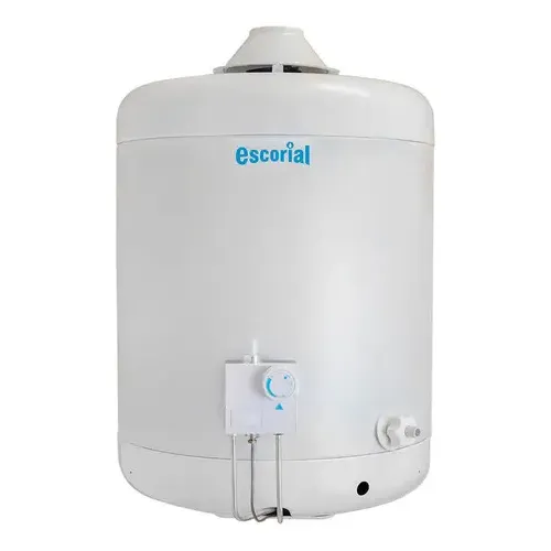 Termotanque a Gas Escorial 45lts Multigas Conexión Superior Blanco