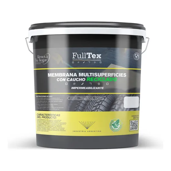 Membrana Caucho Y Goma Fulltex 20lts Gris Mate