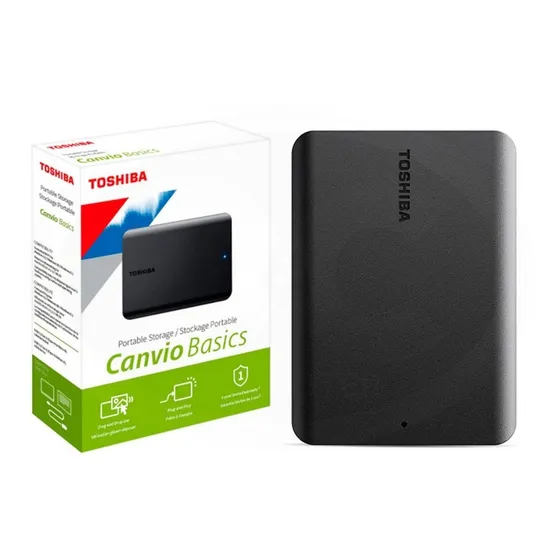 HD Externo Toshiba Disco rígido externo Portátil USB 3.0 Toshiba Canvio Basics HDTB510XK3AA 1TB