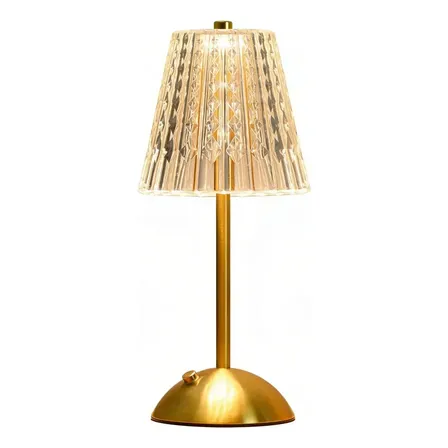 Luminária De Mesa Led Dapon Abajur Crystal Tricolor Usb Moderna Para Quarto E Escritório