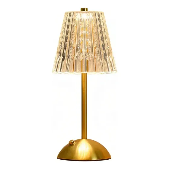Luminária De Mesa Led Dapon Abajur Crystal Tricolor Usb Moderna Para Quarto E Escritório
