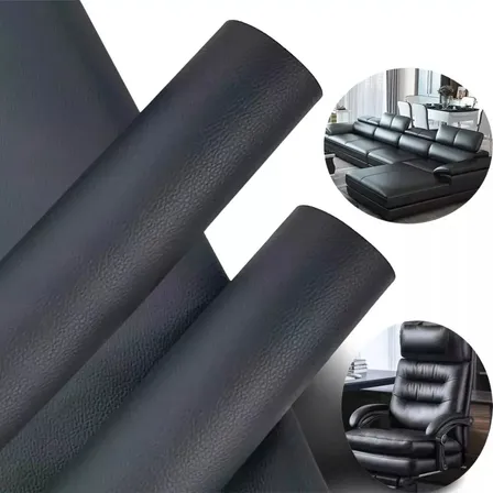 Parche Autoadhesivo Cuero Para Reparar Sofás 50x137cm Negro