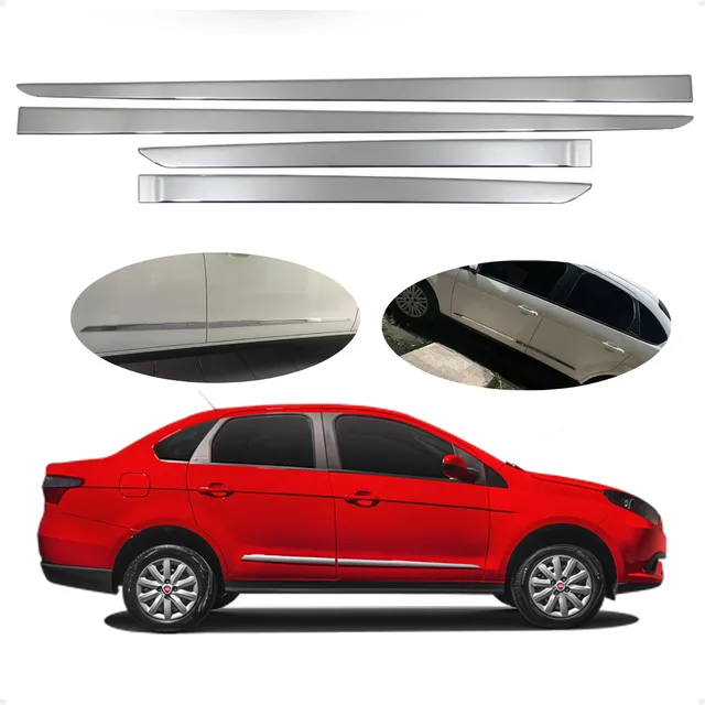 Jogo Com 4 Friso Lateral Cromado Fiat Grand Siena 4 Portas