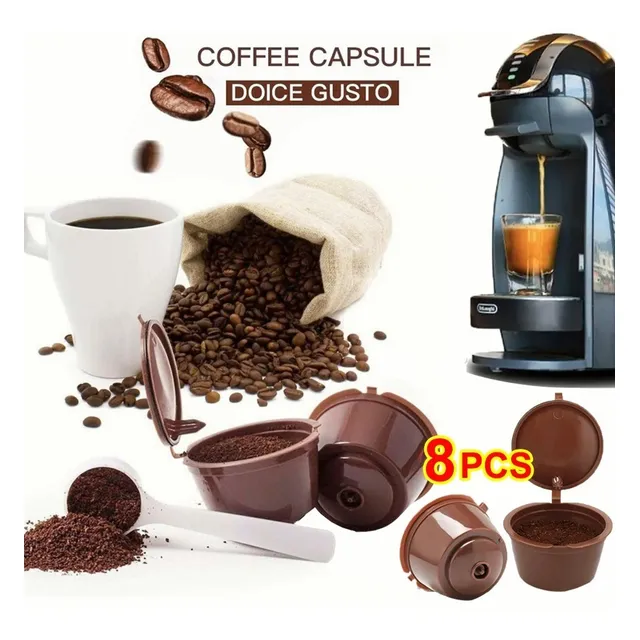 8 Cápsulas Reutilizables- Dolce Gusto, Con Cepillo Y Cuchara