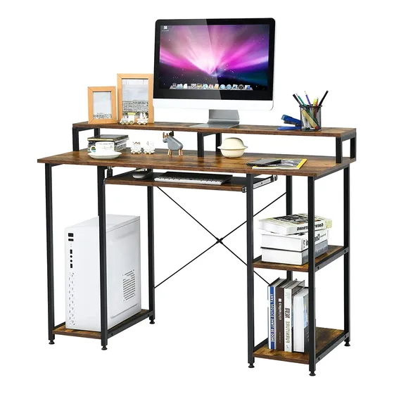 Giantex Topment Escritorio Para Computadora Con Estantes De