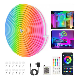 10m Fita Led Neon Rgb Bluethooth Ă Prova De Ăgua Decoração 10m Fita Led Neon Rgb Bluethooth Ă Prova De Ăgua Decoração
