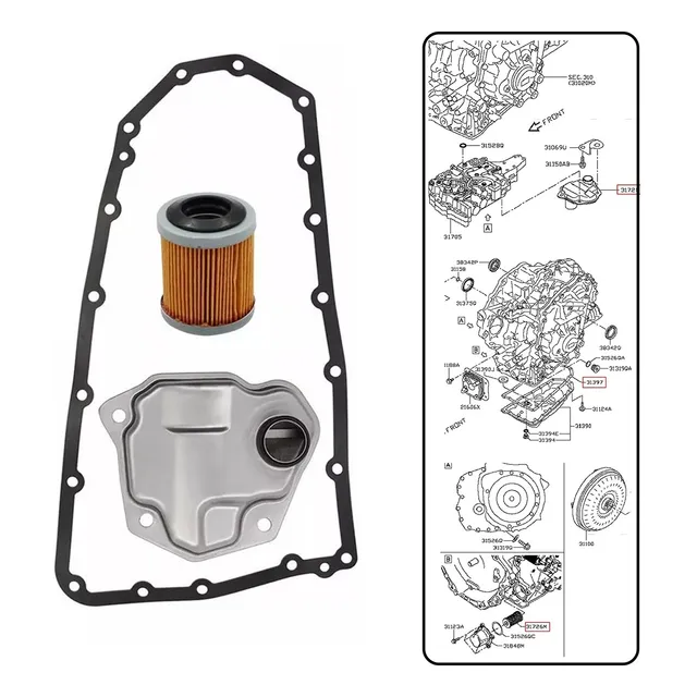 Kit Filtros Transmisión Cvt Lancer 2008-2017+empaque Cárter