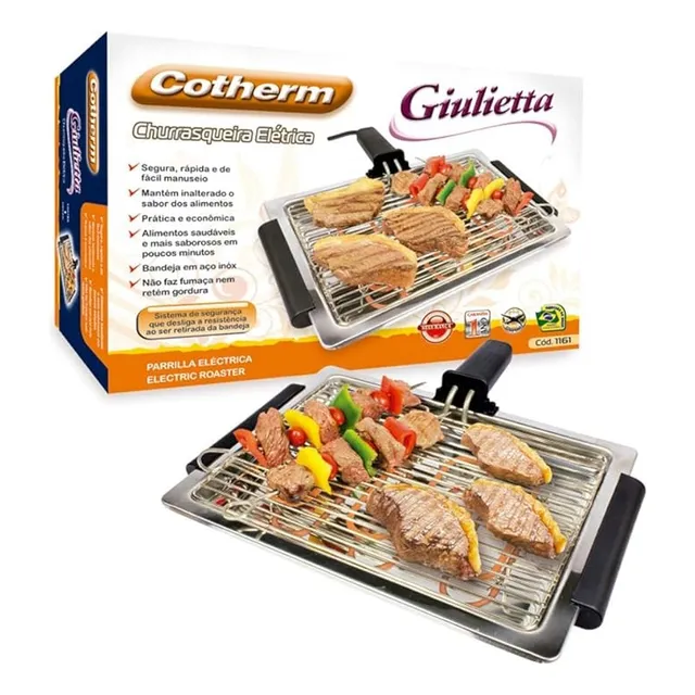 Churrasqueira Cotherm ElĂ©trica Giulietta Prateado 220v 60hz Preto/prata AlumĂnio Churrasqueira Cotherm ElĂ©trica Giulietta Prateado 220v 60hz Preto/prata AlumĂnio