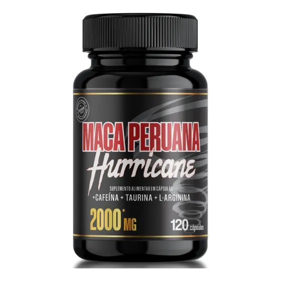 Maca Peruana Hurricane 120 Cápsulas Porção de 2000mg c/ Arginina Taurina & Cafeína