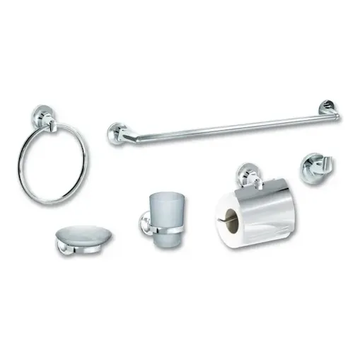 Accesorios P/baño Metalico Cromado 6pzas Lujo Belt-g