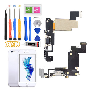 Flex Centro De Carga Para iPhone 6s Plus Plata Jack Micrófo Flex Centro De Carga Para iPhone 6s Plus Plata Jack Micrófo