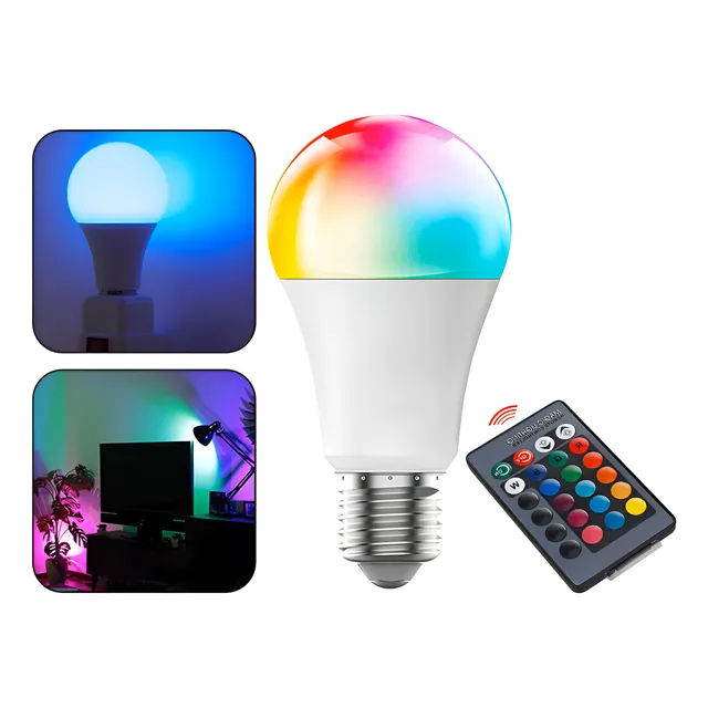 Ampolleta Led E27 Rgb 12w Control Remoto Colores Tiktok 