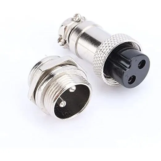 Conector Gx16 2pin Juego Macho De Chasis - Hembra Aereo