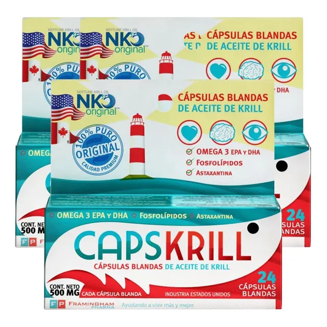 Combo 3 Capskrill X 24 Caps Aceite De Krill Omega 3 Original