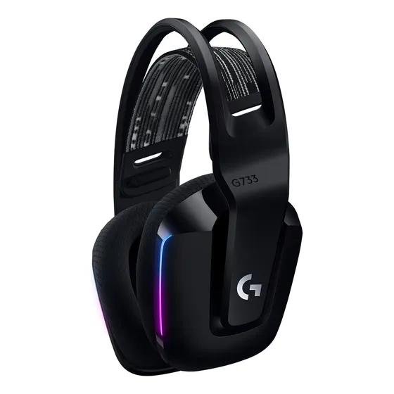Auriculares gamer inalámbricos Logitech G Series G733 negro con luz rgb LED
