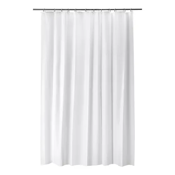 Cortina De Baño Ducha Blanca 100% Impermeable Lisa Lavable