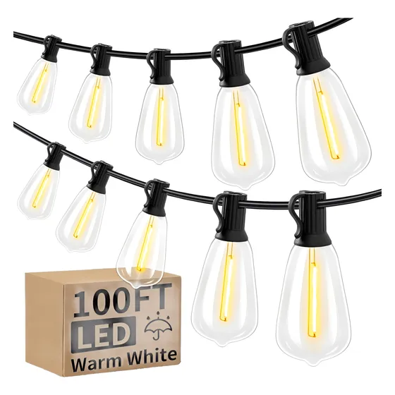 Guirnalda Extensión Luces Led Exterior Jardín 30mt 50bombill