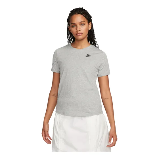 Polera Nike Sportswear Club Essentials Mujer Gris