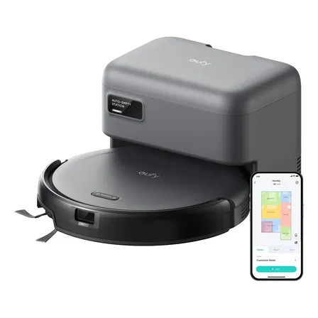 Aspiradora Robot Eufy C10, 4000 Pa De Succión, Autovaciamiento, Limpieza De Alfombras Y Esquinas, Diseño Ultrafino 7.2... Negro