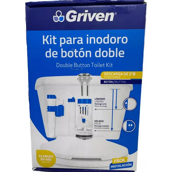Kit De Inodoro Doble Boton Marca Griven