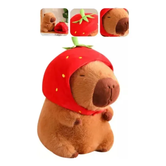 Peluche De Capibara/chiguire/carpincho Con Tortuga De 35 Cm