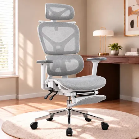 Cadeira Escritório Ergonômica Mesh Reclinável Com Apoio De Braços 3d