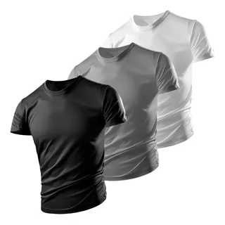 Kit 3 Camisetas BĂĄsica Unissex Academia Dry Fit Tradicional Kit 3 Camisetas BĂĄsica Unissex Academia Dry Fit Tradicional