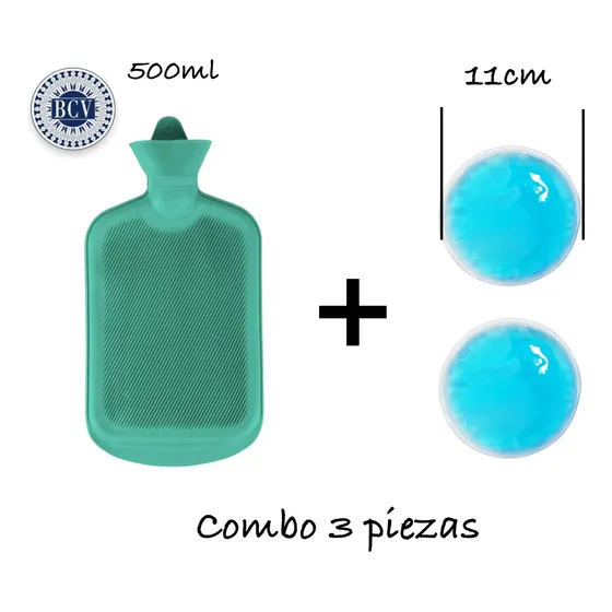 Combo Bolsa Agua Fomentera 500ml + Bolsas De Gel Ojos Cara