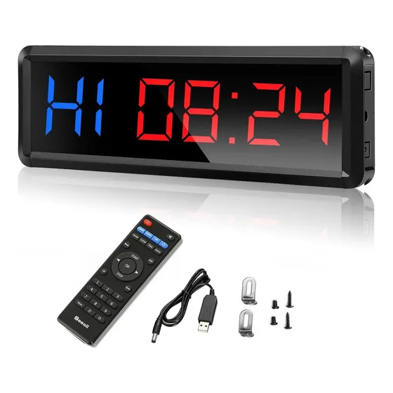 Temporizador De Gimnasio Led 11.5x4'' Con Cronómetro