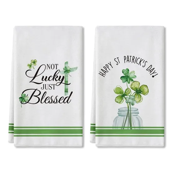 Not Lucky Just Blessed Happy Shamrock Toalla Cocina Para