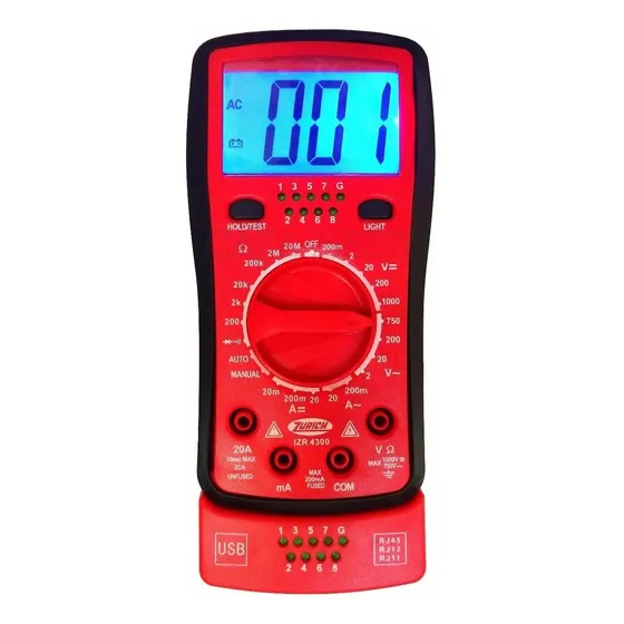 Tester Digital Zurich Zr-4300 Usb Rj45 Miniusb Probador Utp