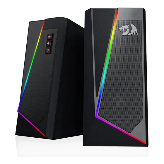 Caixa de Som Gamer Redragon Gs520 Anvil Rgb Stereo 2 0 Usb P2 3 5mm 2x5w Cor Preto