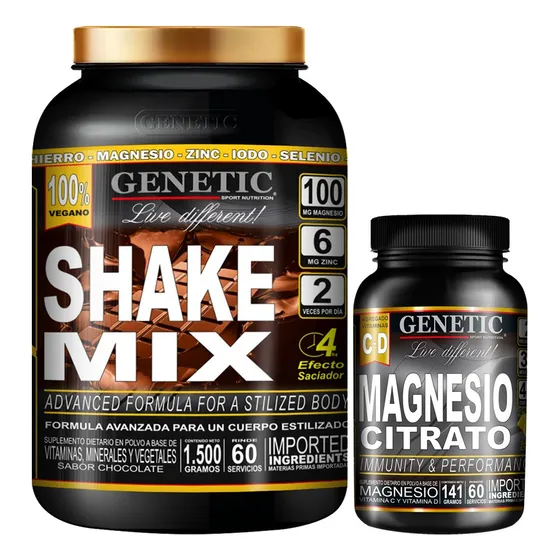 60 Días Batido Diet Shake Mix Magnesio Citrato Vit C Genetic