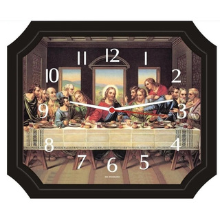 Relógio De Parede Santa Ceia Retangular 23,5 X 27,5 Cm Relógio De Parede Santa Ceia Retangular 23,5 X 27,5 Cm