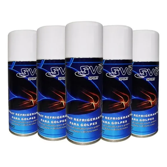  Pack 5 Un Aerosol Spray Frio P/ Golpes Futbol Deportes Svg