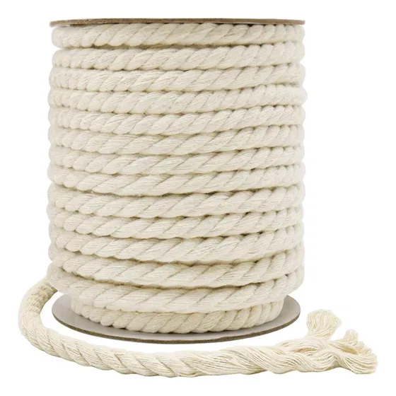 Cordón De Macramé 8 Mm, 18 M, Algodón Grueso Beige